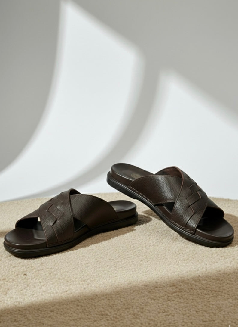 LEATHER SLIPPER-BR-987