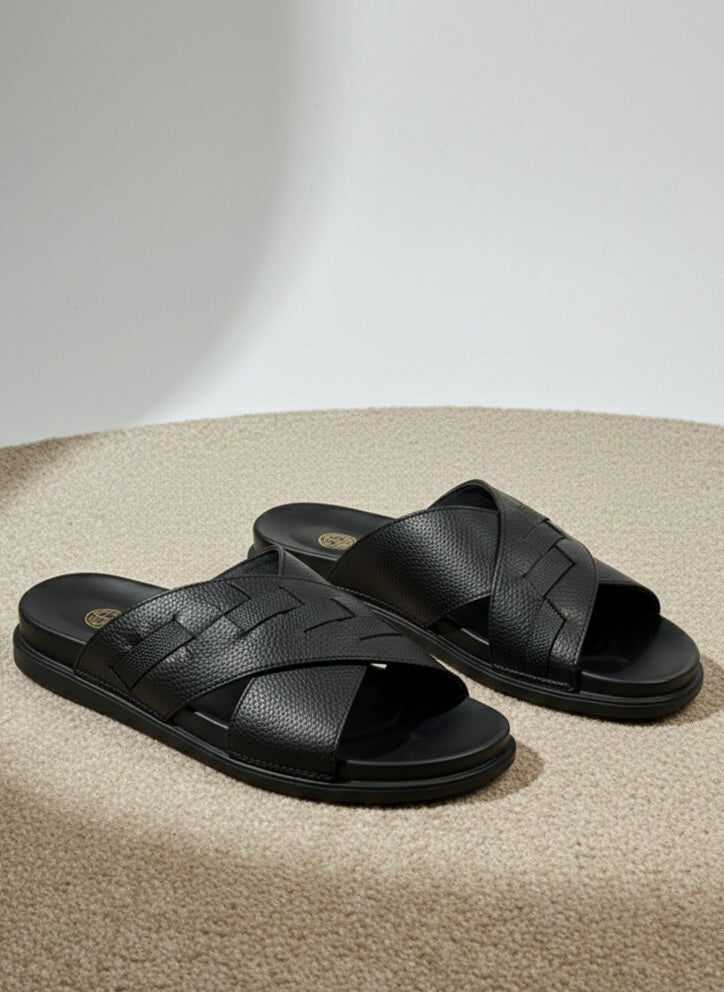 LEATHER SLIPPER-BL-231