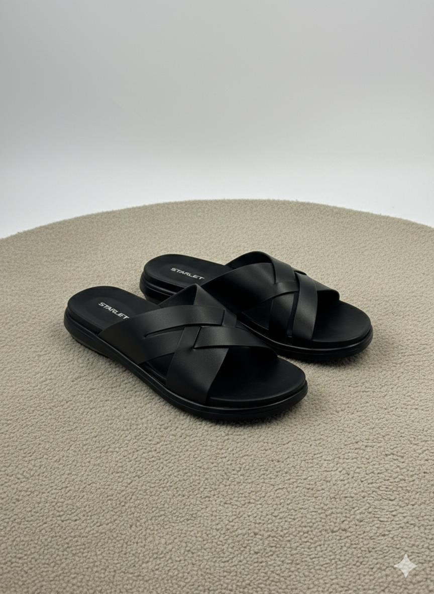 LEATHER SLIPPER-BL-981