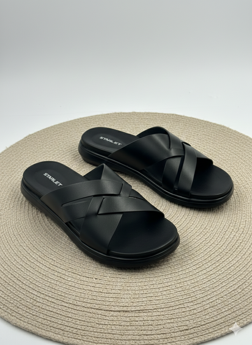 LEATHER SLIPPER-BL-981