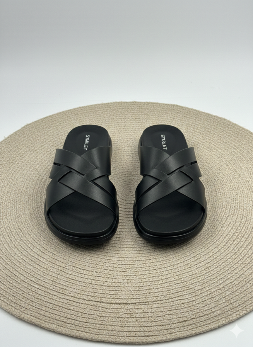 LEATHER SLIPPER-BL-981